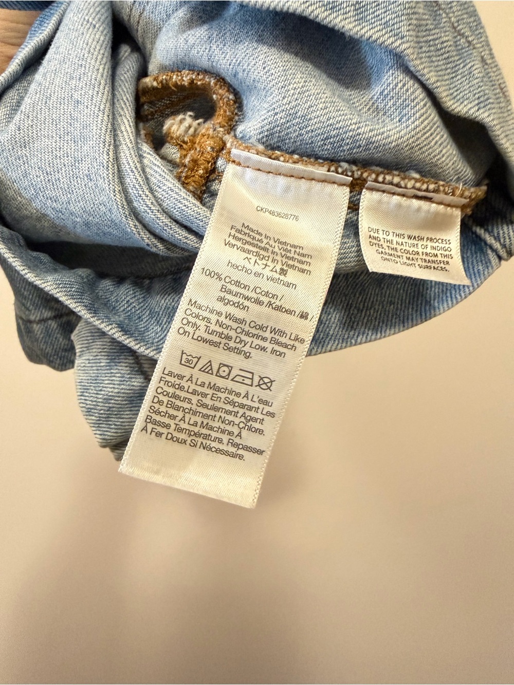 Madewell Cropped Light Wash Denim Button-Up Shirt - Picture 5 of 5